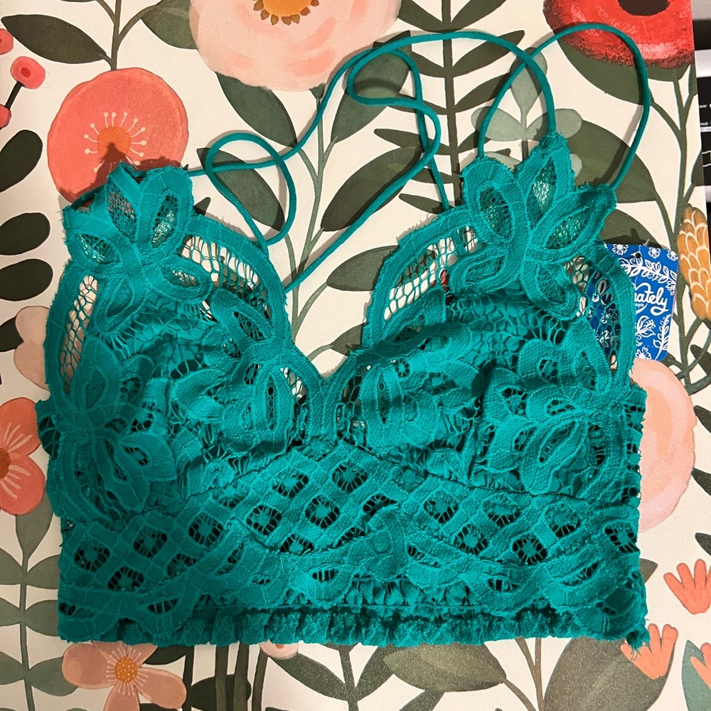 Green Lace Bralette Crop Top
